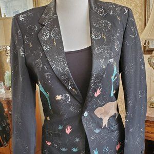 HANDPAINTED WESTERN COWBOY CARDIN TUX JACKET WOMEN